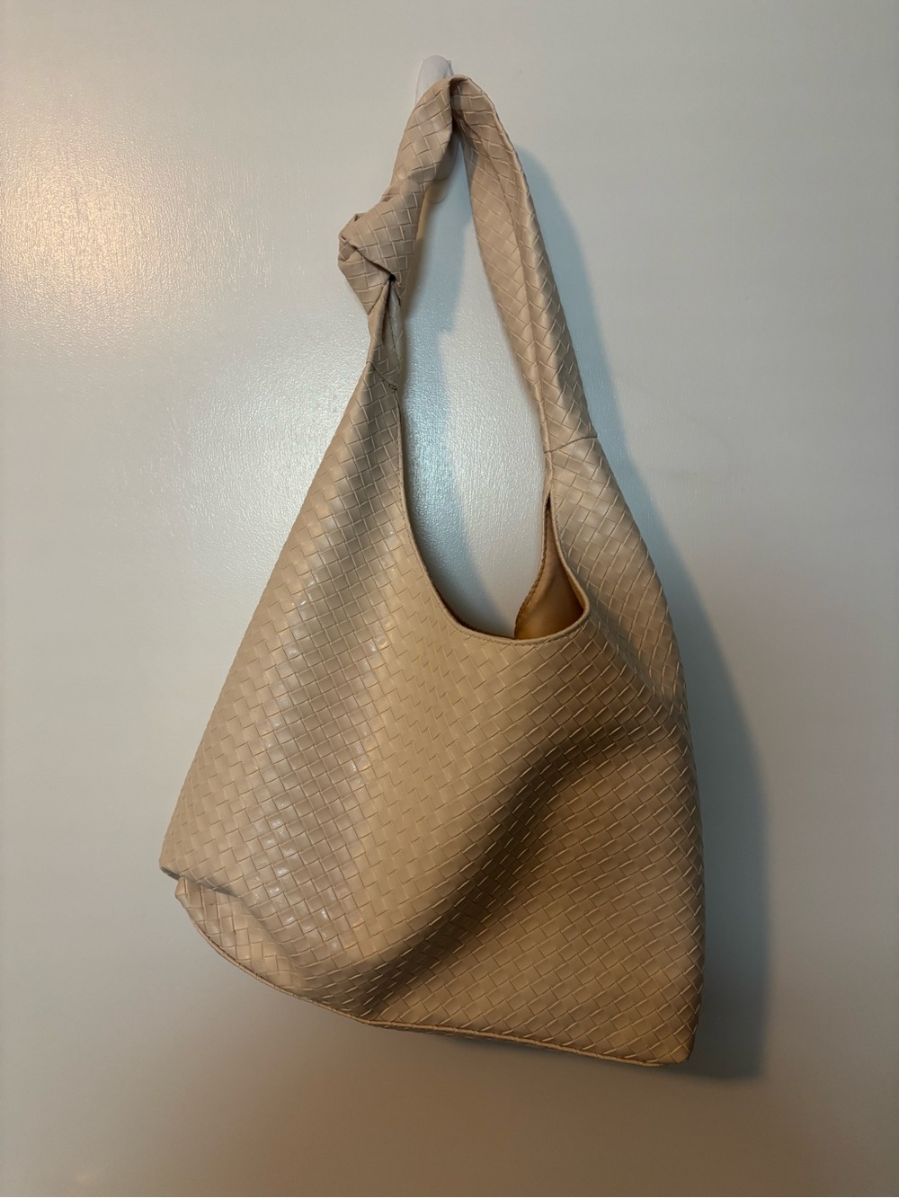 EuroSummer Coastal New England Woven Hobo Shoulder Bag Beige